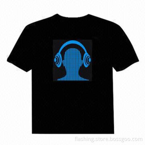 Sound Active EL T-shirts, Customized Designs are Accepted